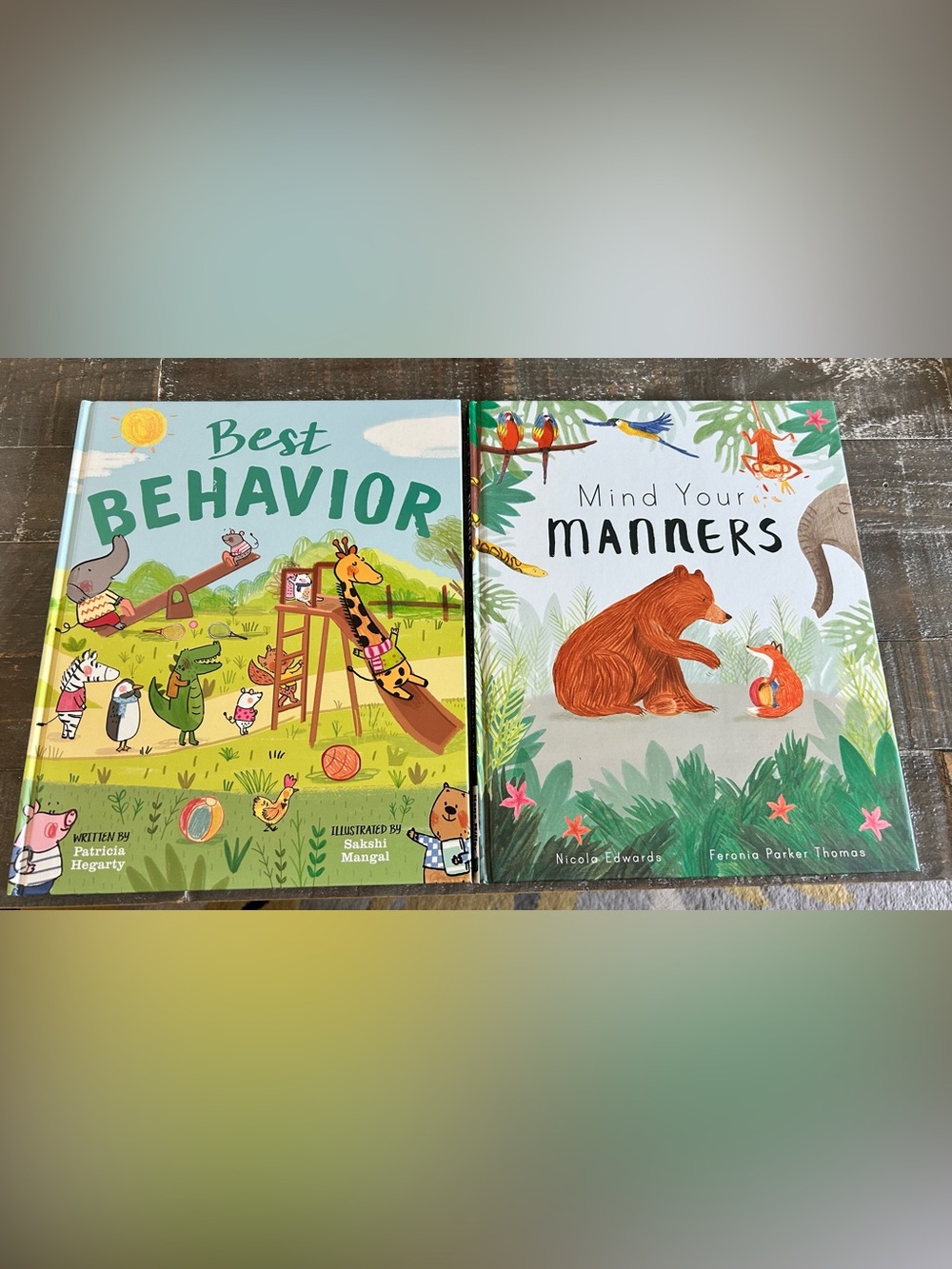 Kids Board Book Set - Green and Teal Animal Adventure